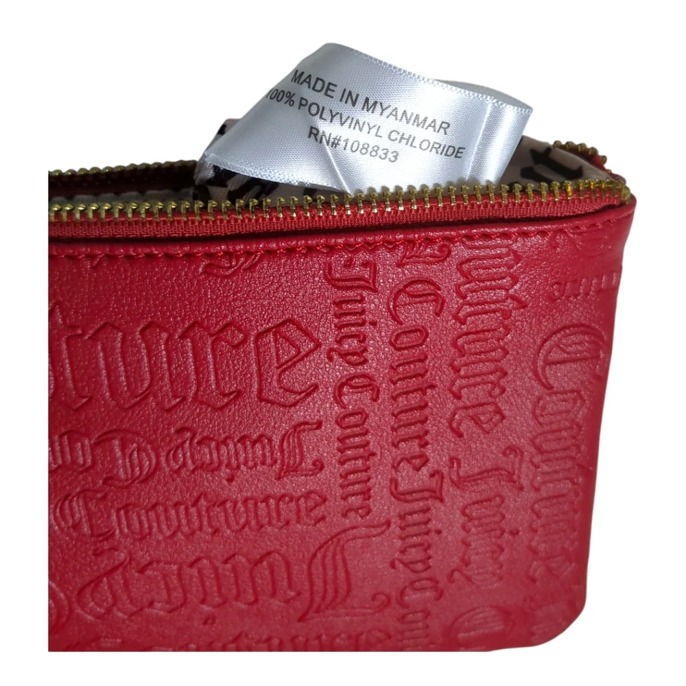 JUICY COUTURE Red Signature Cosmetic Bag/ Small Zip Bag - Picture 4 of 5